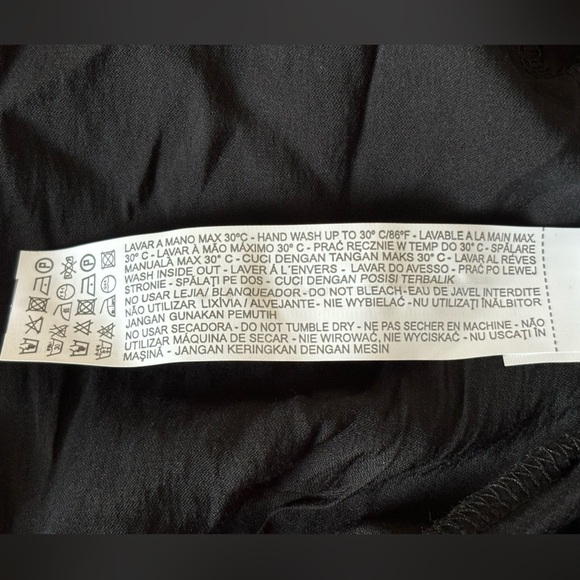 🥰2/$20 NEW ZARA Sz M Y2K Black Linen Cotton Babydoll Empire Waist Boho Blouse - Picture 8 of 9